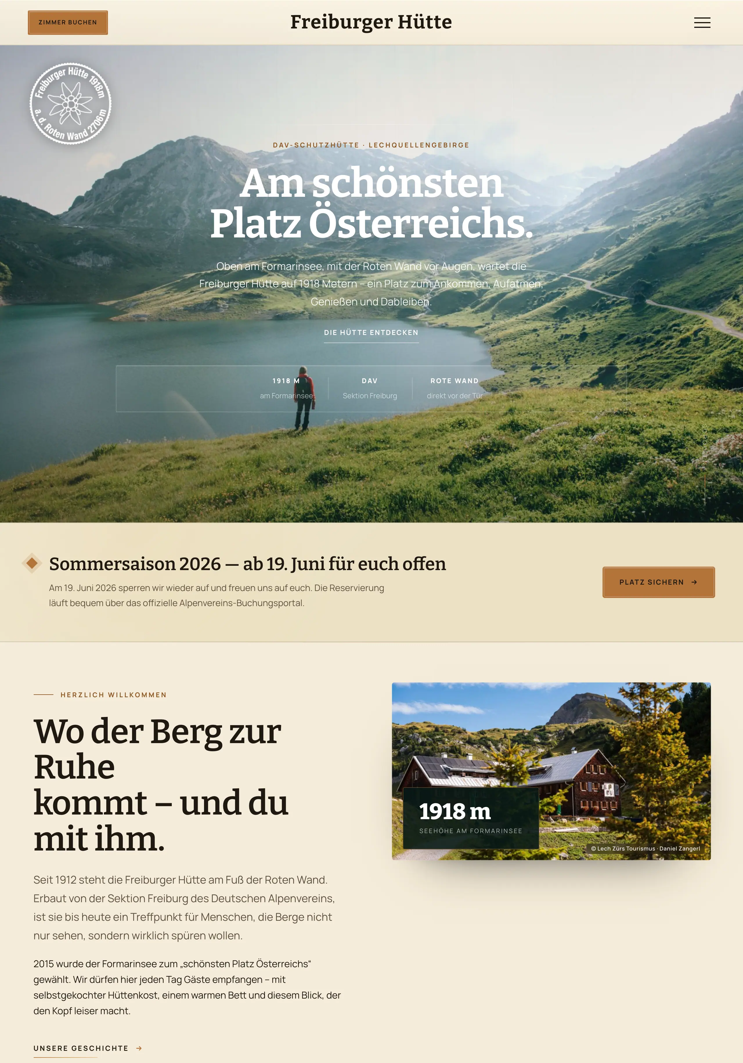 Freiburger Hütte — die komplette Website